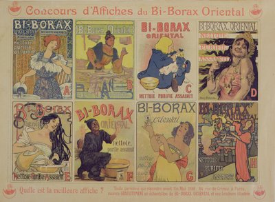 Concurso de melhor propaganda publicitária do agente de limpeza francês Bi-Borax Oriental, 1898 de French School