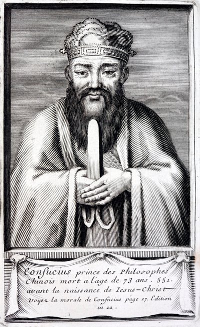 Confúcio, antigo filósofo chinês (gravura) de French School