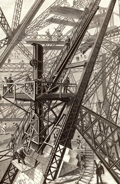 Construção da Torre Eiffel, Paris de French School