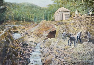Mineração de cobre na Nova Caledônia, gravada por Gillot, final do século XIX de French School