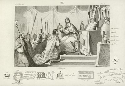 Coroação de Carlos Magno como Imperador do Sacro Império Romano, Roma, 800 de French School