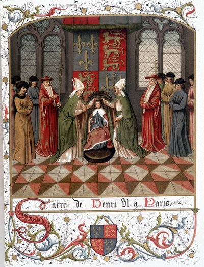 Coroação de Henrique VI em Paris, em 1431 (vellum) de French School