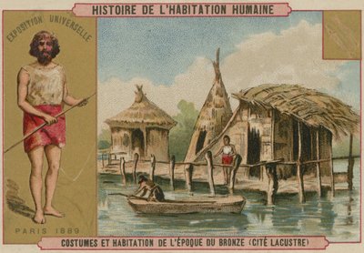 Fantasias e residências lacustres da Idade do Bronze (chromolitho) de French School