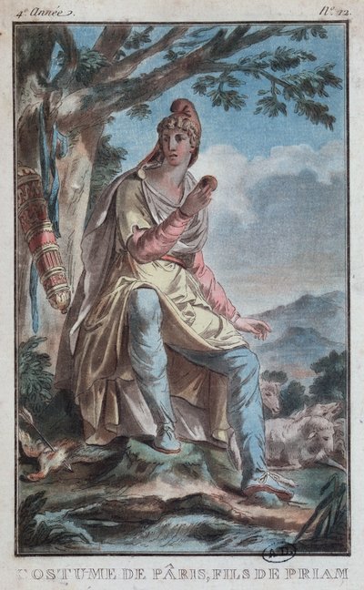Figurino para Paris como pastor no Mount Ida de French School