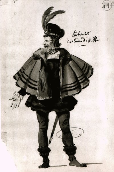 Figurinos para Triboulet, em Le Roi samuse (1832) por Victor Hugo (1802-85), 1832 (caneta e tinta sobre papel) de French School