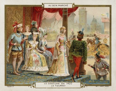 Roupa em 1400 - o torneio (chromolitho) de French School