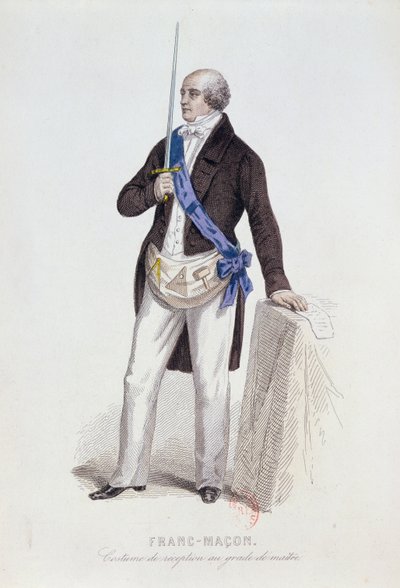 Traje de um maçom para sua recepção no grau de mestre, c.1848 de French School