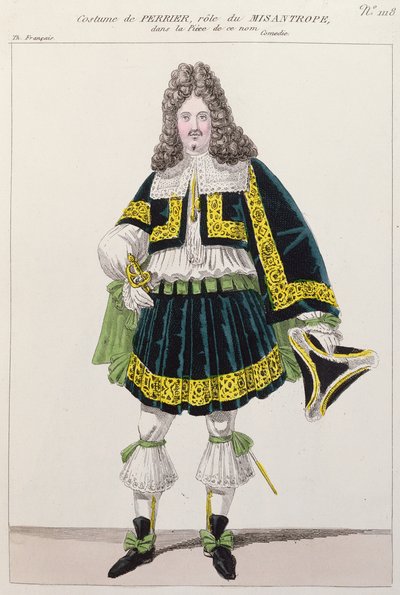 Traje usado pelo ator Perrier em Le Misanthrope por Molière (1622-1673) de French School