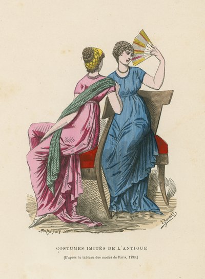 Trajes imitando os da antiguidade, 1798 de French School