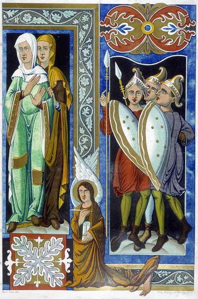Fantasias do século IX, ilustração de "France in the 9th century". de French School