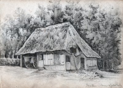 Casa de campo em França. (desenho de French School