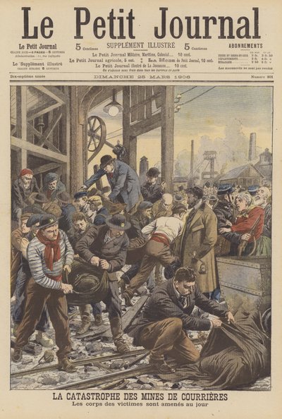Courrieres meu desastre, França (cor litho) de French School