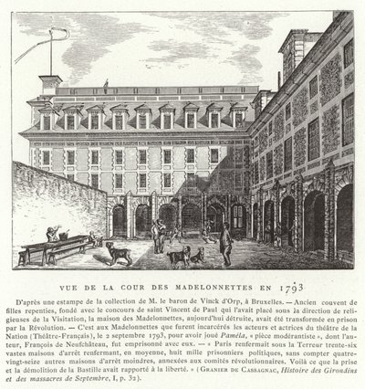 Pátio do Convento Madelonnettes, Paris, 1793 de French School