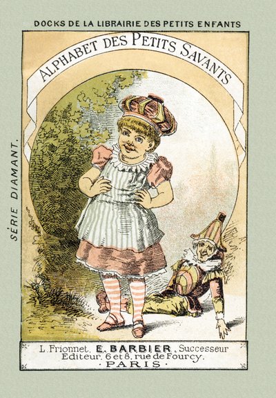 Capa - Quando rimos como a Bebe do título, dizemos A A A A A A A A A A A - em "Alfabeto dos pequenos aforradores", no final do século XIX (cromolitografia) de French School