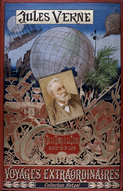Capa de "De La Terre a La Lune" de Júlio Verne de French School