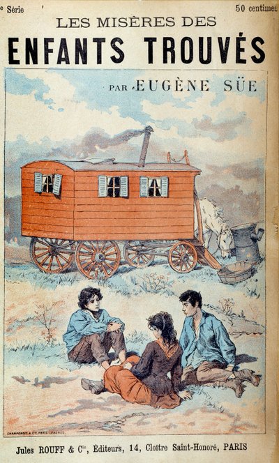 Capa do livro de Eugene Sue "Les miseres des enfants found" (Les miseres des enfants found) de French School