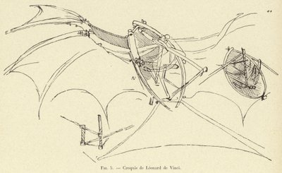Esboço de Leonardo da Vinci de French School