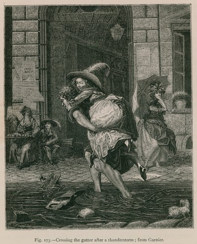 Atravessando a sarjeta depois de uma tempestade; de Garnier de French School