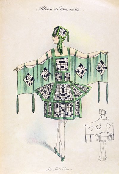 Fato de Crossword Fancy Dress, c.1920 de French School