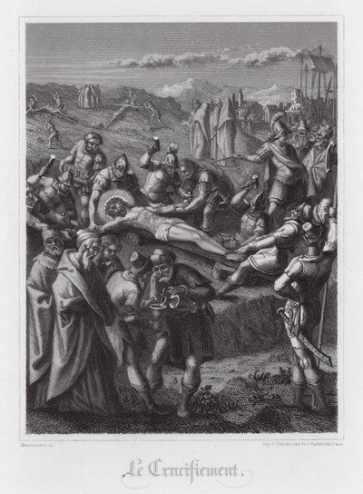 Crucificação de Jesus Cristo (gravura) de French School