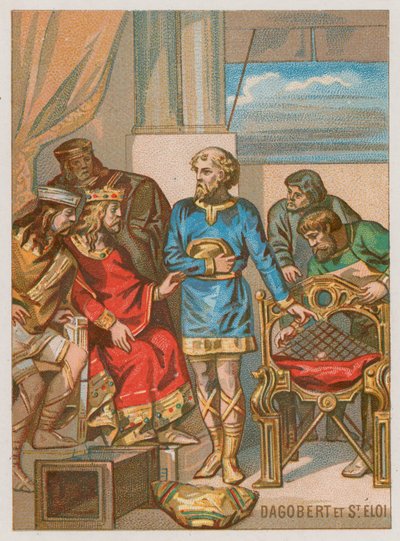 Dagobert sendo aconselhado por Eligius de French School