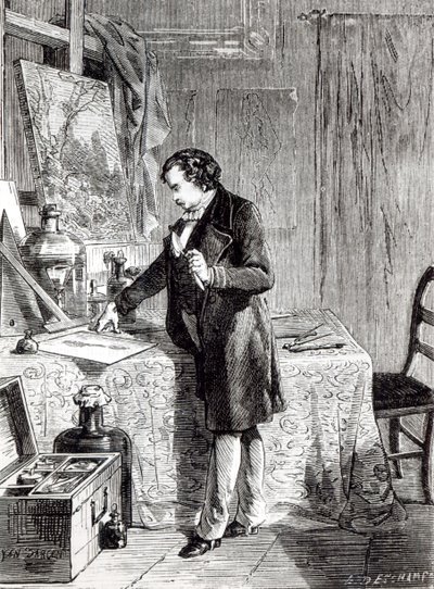 Daguerre descobre a sensibilidade à luz do iodeto de prata em 1831 de French School