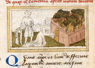 Dame Oiseuse a admitir o Amante através das portas do Jardim dos Prazeres, de 