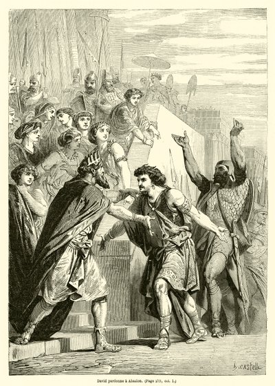 David perdoa um Absalon (gravura) de French School