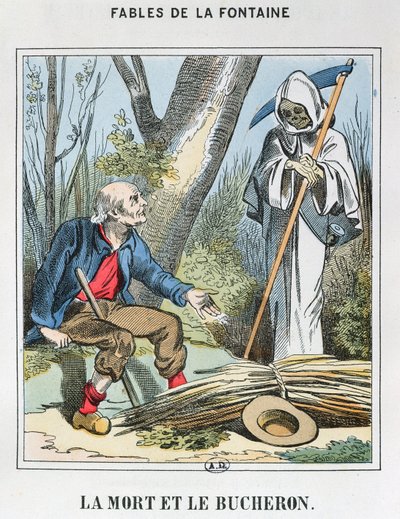 A Morte e o Homem da Madeira (gravura colorida) de French School