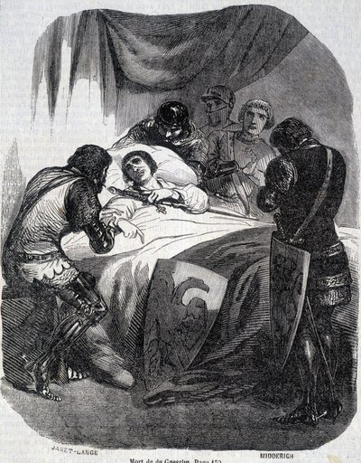 Morte de Du Guesclin em 1380 - no "Histoire de France" de L.-P. Anquetil de French School