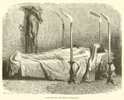 Morte do General Leclerc (gravura) de French School