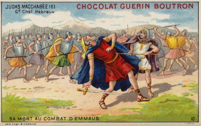 Morte de Judas Macabeus na Batalha de Emaús (chromolitho) de French School