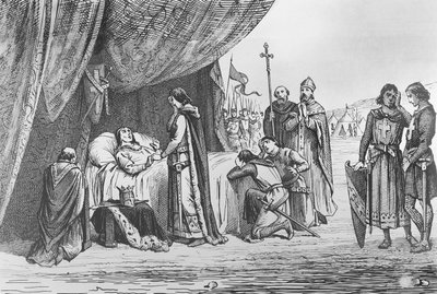 Morte de Luís IX em 1270 (gravura) de French School