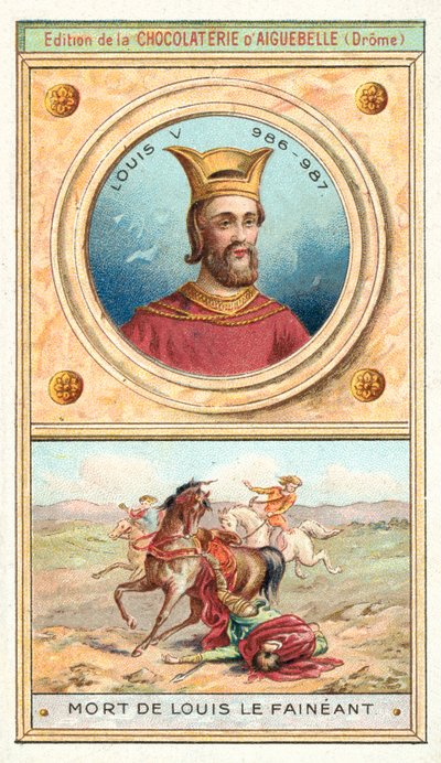 Morte de Louis V de França, 987 (cromolitho) de French School