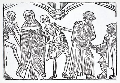 Morte com um monge e usurário de French School