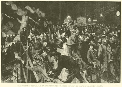 Aterragem, em Dover, em Tempo Pesado, de Viajantes que Regressam de Visita à Exposição de Paris (gravação) de French School