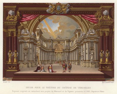 Decoração do Teatro do Castelo de Versalhes (cromolitografia) de French School