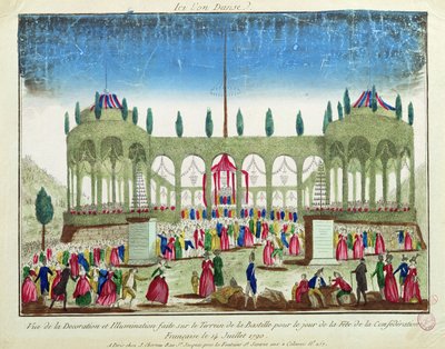 Decoração e Iluminação da Bastilha para o Festival da Federação, 14 de julho de 1790 de French School