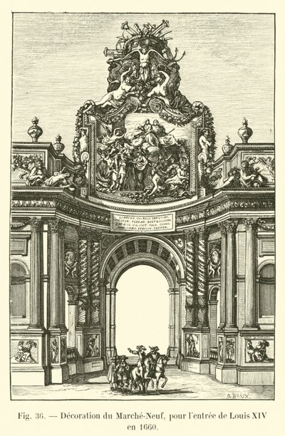 Decoração do Marche-Neuf, para a entrada de Louis XIV em 1660 de French School