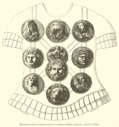 Decorações militares romanas (gravura) de French School