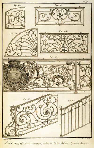 Ferragens Decorativas, da Diderots Encyclopaedia, pub. 1771 de French School