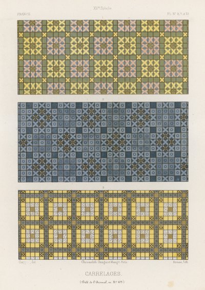 Azulejos decorativos da França do século XV de French School