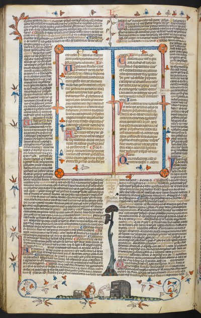 Decrementos de Gregory IX com brilho de Bernard de Parma (os "Decrementos Smithfield"), MS Royal MS 10 E IV, f.145v, c.1300-40 (tinta sobre pergaminho) de French School