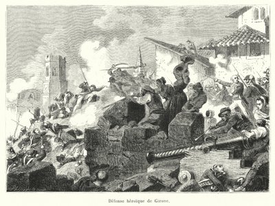 A defesa heróica de Girona (gravura) de French School