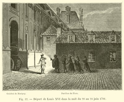 Partida de Luís XVI na noite de 20 a 21 de junho de 1791 de French School