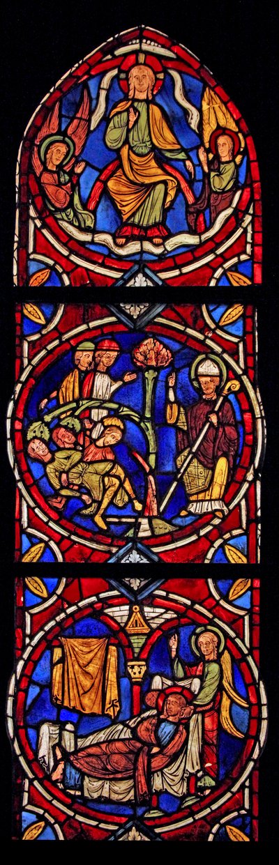 Retratando Cristo e São Martinho, 3 cenas da igreja de Varennes-Jarcy de French School