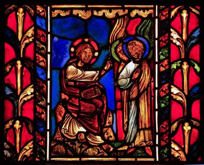 Retratando Cristo assistido por anjos (depois da Tentação), Ex Catedral de Troyes de French School