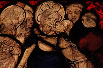 Retratando um detalhe da traição por Judas Betrayal, originalmente da Igreja de Betton, Britanny de French School