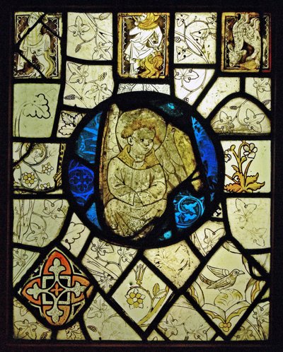 Retratando grisalha com grotescos e um anjo; Normandia de French School