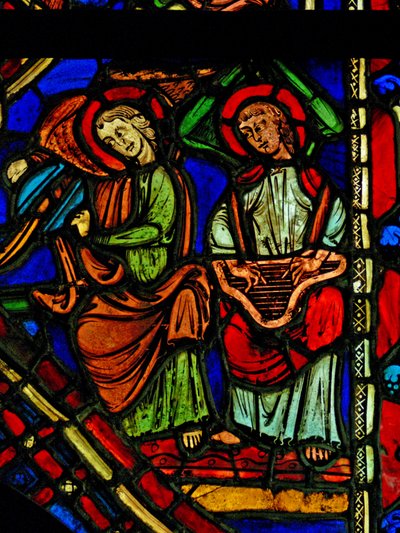 Retratando anjos músicos (ex Varennes-Jarcy - originalmente da Abadia de Gercy) de French School
